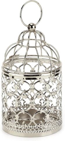 Bird Cage Candle Holder, Elegant Hanging Gold Metal Lantern Tealight Centerpiece for Table Wedding Party Home Decor in Kuwait