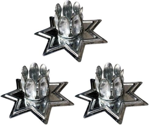 12 PCS Silver Metal 7 Star Household Candle Holder 2.75" Wide Wicca, Pagan & Magick in Saudi Arabia
