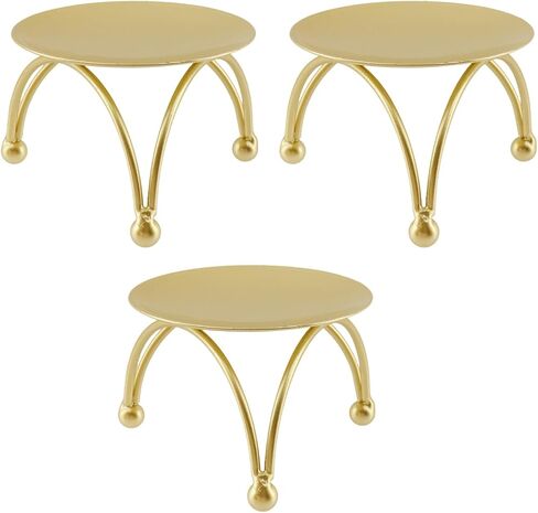 Geesatis 2 Pcs Pillar Candle Holder Metal Candlesticks Stand Holder Plate Candlelight Dinner Candle Holder for Party Wedding, Gold in Kuwait