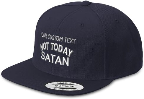 Snapback Hat for Men Flat Brim Hats Not Today Satan Jesus Christ Christian Embroidered Flat Bill Hat in Kuwait