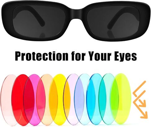 20 Pairs Small Rectangle Sunglasses Bulk, Black Frame Black Lens Retro 90s Style Sun Glasses Trendy Square Party Glasses for Women Men Bachelorette Party Favors Events in Saudi Arabia