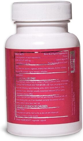 Boric Acid Vaginal Suppositories for Women with Acidophilus – Vaginal Suppository Capsules for Feminine pH Balance, Odor & Freshness Support (30 Count) in Kuwait