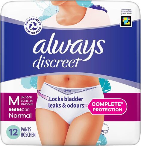 Always Discreet Sensitive Bladder Pants Medium 12 per pack by Always Discreet in Saudi Arabia
