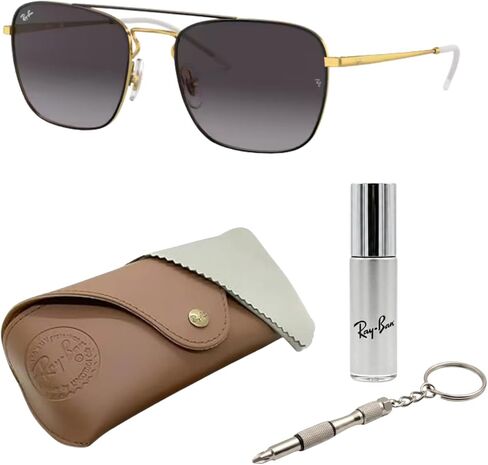 Ray -Ban RB3588 مربع نظارة شمسية مربعة مع حزمة طقم النظارات - منصات الأنف القابلة للتعديل - نظارة شمسية مربعة رسمية مربعة مثالية. in Kuwait