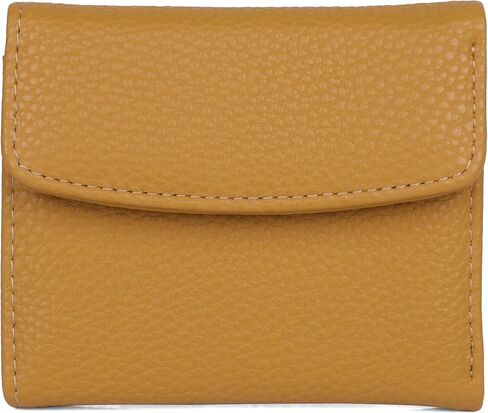Julia Buxton Solid Pebble Vegan Leather Mini Trifold Wallet with RFID Blocking, Credit Card Slots, Utility Pocket & ID Window, Ideal for Travel, Daily Use, Gift Choice,Peach in Saudi Arabia