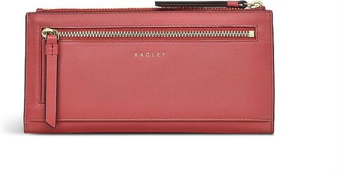 محفظة RADLEY London Bloom & Grow النسائية الكبيرة ثنائية الطي من الجلد، باللون الوردي النحاسي in Kuwait