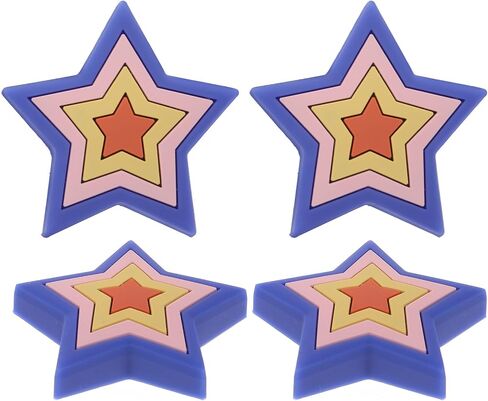Cartoon Silicone Drawer Pull Handles for Cabinet, 4pcs Star-Shaped Soft Non-Slip Furniture Knobs, Single Hole Kitchen Cupboard Pulls for ’s Wardrobe in Saudi Arabia