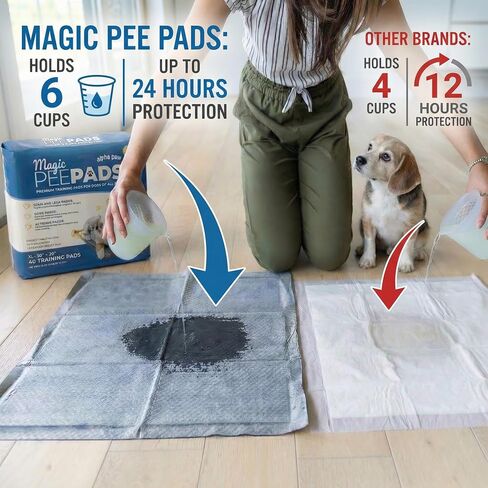 Alpha Paw - XL Puppy Pads, Odor Eliminating Pee Pads for Dogs 26"x30" [40CT], 6-Layer Extra Thick Disposable Leak-Proof Training Dog Pads, Quick-Dry, Non-Slip Backing, Pheromones to Attract Your Dog in Kuwait