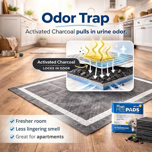 Alpha Paw - XL Puppy Pads, Odor Eliminating Pee Pads for Dogs 26"x30" [40CT], 6-Layer Extra Thick Disposable Leak-Proof Training Dog Pads, Quick-Dry, Non-Slip Backing, Pheromones to Attract Your Dog in Kuwait