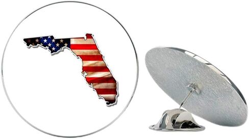 Florida Shape American Flag Metal 0.75" Lapel Hat Pin Tie Tack Pinback in Saudi Arabia