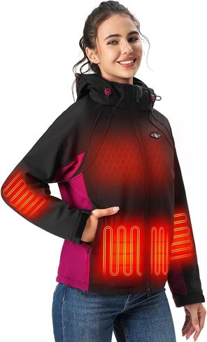 WASOTO Heated Jackets for Women 16000 mAh Battery Pack Lightweight Water-Resistant Slim Fit Heated Coat with Detachable in Saudi Arabia