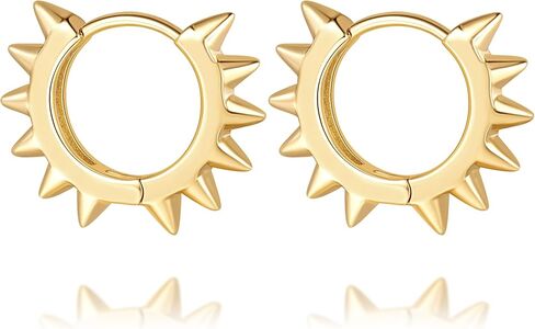 Gold Hoop Earrings for Women 14K Gold Hoop Earrings for Women Hoops Earring for Womens Huggie Iconic Rivet-Inspired Style Statement Huggie Hoops Earring for Womens 20mm in Saudi Arabia