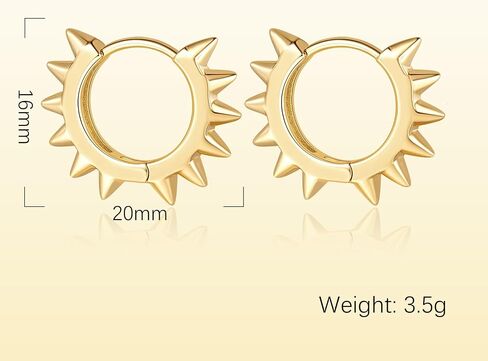Gold Hoop Earrings for Women 14K Gold Hoop Earrings for Women Hoops Earring for Womens Huggie Iconic Rivet-Inspired Style Statement Huggie Hoops Earring for Womens 20mm in Saudi Arabia