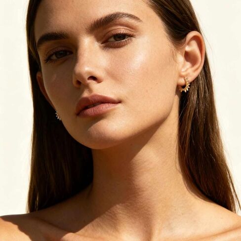 Gold Hoop Earrings for Women 14K Gold Hoop Earrings for Women Hoops Earring for Womens Huggie Iconic Rivet-Inspired Style Statement Huggie Hoops Earring for Womens 20mm in Saudi Arabia