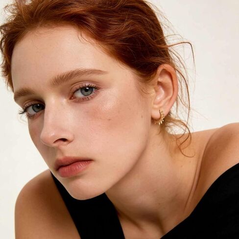 Gold Hoop Earrings for Women 14K Gold Hoop Earrings for Women Hoops Earring for Womens Huggie Iconic Rivet-Inspired Style Statement Huggie Hoops Earring for Womens 20mm in Saudi Arabia