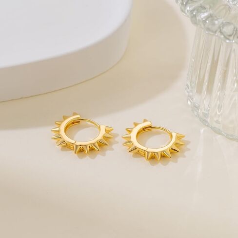 Gold Hoop Earrings for Women 14K Gold Hoop Earrings for Women Hoops Earring for Womens Huggie Iconic Rivet-Inspired Style Statement Huggie Hoops Earring for Womens 20mm in Saudi Arabia