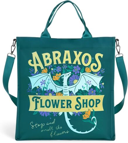 ConQuest Journals Throne of Glass Abraxos Book Bag, Adjustable Crossbody Strap, Top Handle Tote, Snap Closure, Interior Pocket & Lining, Gifts for Readers, 15" x 13", Officially Licensed Sarah J. Maas in Kuwait