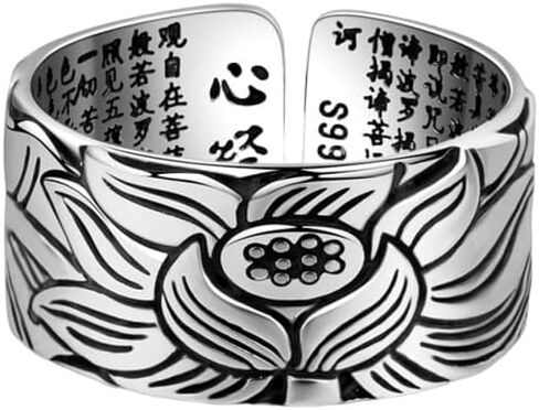 Silver Vintage Ring for Men, Adjustable Open Hug Ring, Gift for Boyfriend, Dad, Son，family，friend，couple in Kuwait