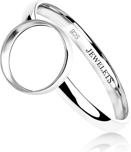 925 Sterling Silver 10 mm Round Bezel Cup Ring Blank – Fine Jewelry Ring Base for Resin Art, Cabochons, Memorial Keepsakes and Custom Jewelry Making in Saudi Arabia