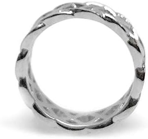 Loralyn Designs Men's Silver Braided Stainless Steel Celtic Knot Band Ring Love Wedding Non Tarnish (Sizes 8-13) in Saudi Arabia
