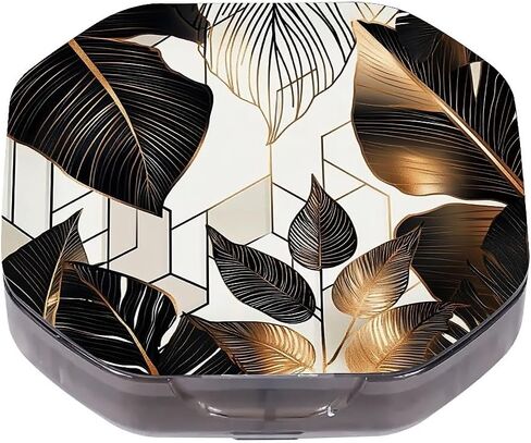 4 Compartment Stained Glass Hummingbird Travel Pill Organizer, Watertight Portable Daily Pill Box for Vitamins, Fish Oil, Medicine & Small Items - BPA-Free Food Grade Material in Kuwait