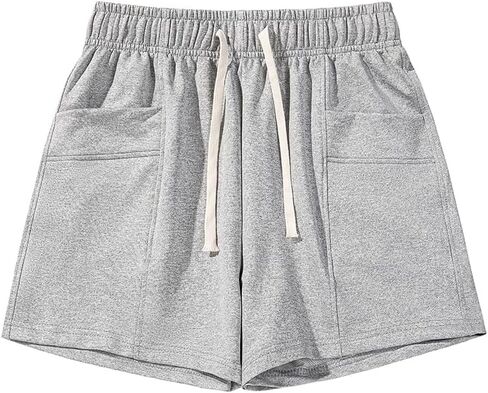 Women's High Waist Drawstring Shorts, Casual Loose Shorts with Pockets for Daily & Workout in Kuwait