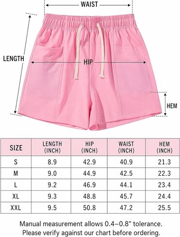 Women's High Waist Drawstring Shorts, Casual Loose Shorts with Pockets for Daily & Workout in Kuwait