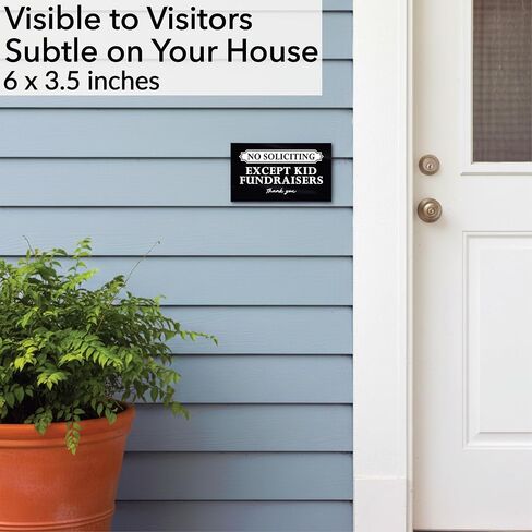 Premium No Soliciting Except Kid Fundraising Sign for House, Acrylic No Soliciting Except Kids Fundraisers Sign for Home, Cute No Solicitors Signs Unless You're a Kid, Made in USA, Black - 6.0x3.5 in Kuwait