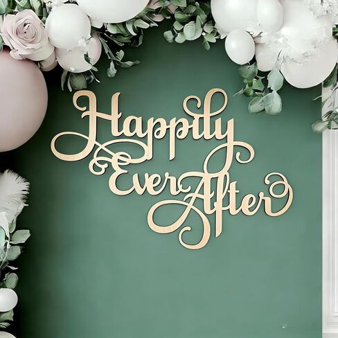 Wooden Happily Ever After Sign for Backdrop,Wedding Wall Sign,Bridal Shower Decorations for Bachelorette Party Engagement Party Decor Photography Background in Saudi Arabia