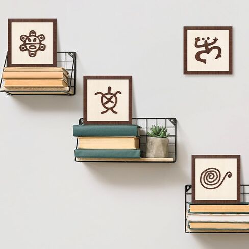 Novabright 4 Pack Taino Wood Wall Decor Vintage Puerto Rico Wall Art 7.87 Inch Puerto Rico Sun Symbol Decor Farmhouse Boricua Hanging Art Culture Gift for Office Home Living Room in Saudi Arabia