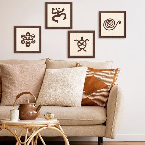 Novabright 4 Pack Taino Wood Wall Decor Vintage Puerto Rico Wall Art 7.87 Inch Puerto Rico Sun Symbol Decor Farmhouse Boricua Hanging Art Culture Gift for Office Home Living Room in Saudi Arabia