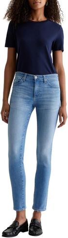 بنطلون جينز نسائي من AG Jeans ذو ارتفاع منخفض للسجائر in Kuwait