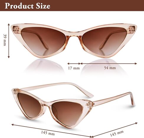 Cat Eye Sunglasses for Women Vintage Cateye Sun Glasses 90s Small Trendy Sunnies UV400 Protection in Kuwait