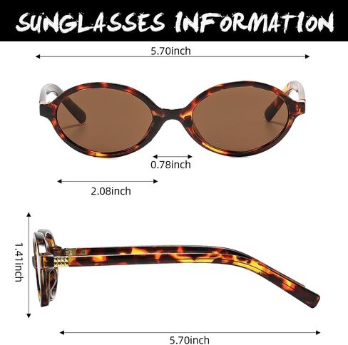 3 Piece Retro Oval Sunglasses for Women Men Vintage 90s Y2K Sun Glasses Trendy Oval 90s Vintage Shades in Saudi Arabia
