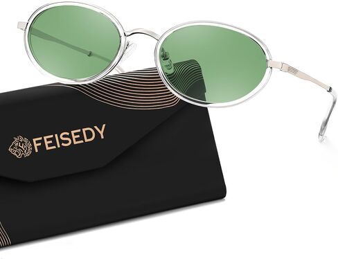 FEISEDY Polarized Oval Metal UV400 Protection Sunglasses for Women Men, Classic Retro Trendy Vintage TR90 Shades B0439 in Saudi Arabia