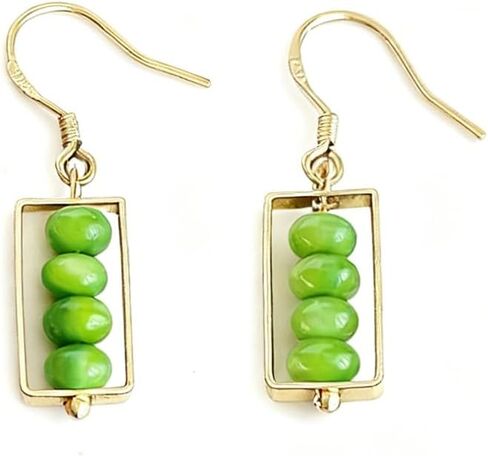 Lightweight Beaded Earrings Handmade Bohemian Beads Dangle Earrings Green Resin Beaded Earrings for Women Charm Jewelry in Kuwait