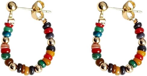 Lightweight Beaded Earrings Handmade Bohemian Beads Dangle Earrings Green Resin Beaded Earrings for Women Charm Jewelry in Kuwait