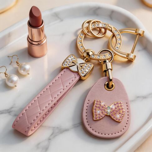 Keychain for Women, Lanyard with Water droplet Pouch Compatible with Airtag, for Car Key Access card Purse Bag in Saudi Arabia