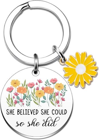 Daisy Gifts Inspirational Gifts for Women Girls Daughters She Believed She Could So She Did Keychain Spiritual Gift for Women Girls Graduation Gift for Her Birthday Christmas Presents for Friends in Saudi Arabia