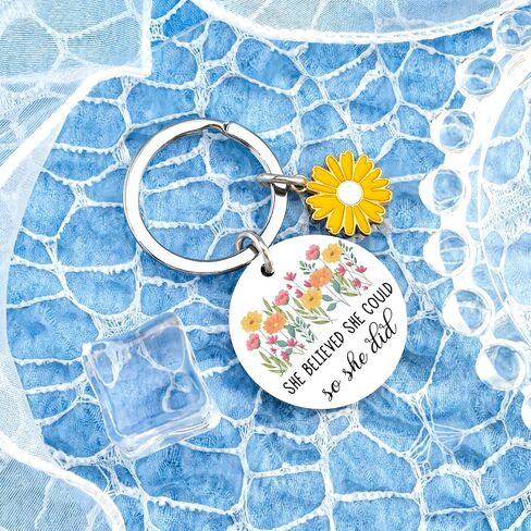 Daisy Gifts Inspirational Gifts for Women Girls Daughters She Believed She Could So She Did Keychain Spiritual Gift for Women Girls Graduation Gift for Her Birthday Christmas Presents for Friends in Saudi Arabia