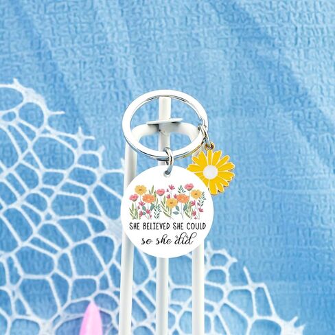 Daisy Gifts Inspirational Gifts for Women Girls Daughters She Believed She Could So She Did Keychain Spiritual Gift for Women Girls Graduation Gift for Her Birthday Christmas Presents for Friends in Saudi Arabia