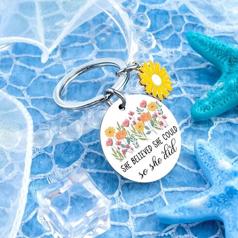 Daisy Gifts Inspirational Gifts for Women Girls Daughters She Believed She Could So She Did Keychain Spiritual Gift for Women Girls Graduation Gift for Her Birthday Christmas Presents for Friends in Saudi Arabia