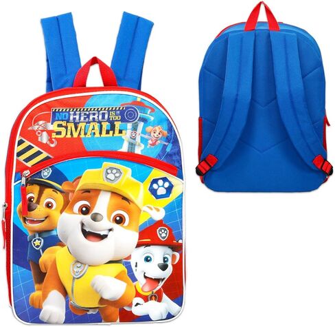 Paw Patrol Backpack Set - Bundle with 16" Bookbag Featuring Rubble, Marshall, Chase Plus Water Bottle, Tattoos, More | Paw Patrol School Supplies for Kids in Kuwait