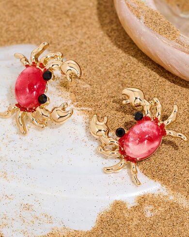 Crab Starfish Stud Earrings For Women Chunky Beach Earrings Unique Ocean Animal Studs Statement Summer Beach Jewelry in Saudi Arabia