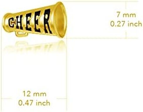 Cheer Post Earrings - 24K Gold over 925 Solid Sterling Silver, Cheerleader Studs, Hypoallergenic Jewelry Gifts for Coaches and Women Athletes, Player and Team Charms by Dayna Designs in Saudi Arabia