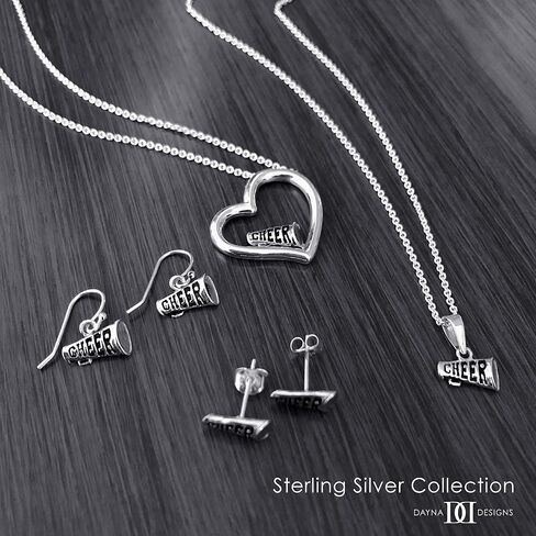 Cheer Post Earrings - 24K Gold over 925 Solid Sterling Silver, Cheerleader Studs, Hypoallergenic Jewelry Gifts for Coaches and Women Athletes, Player and Team Charms by Dayna Designs in Saudi Arabia
