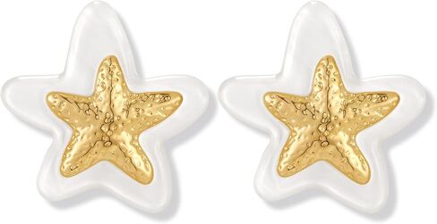 Crab Starfish Stud Earrings For Women Chunky Beach Earrings Unique Ocean Animal Studs Statement Summer Beach Jewelry in Saudi Arabia