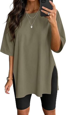 VNIRA Women’s Summer Casual Short Sleeve Oversize Workout T-Shirt Tee Tops in Kuwait