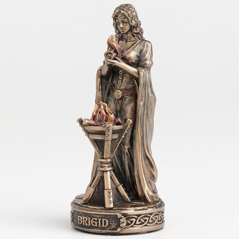 Veronese Design 3 1/2 Inch Brigid The Irish Goddess of Hearth and Warmth Polyresin Hand Painted Bronze Finish Home Decor Miniature Collectible Figurine in Saudi Arabia