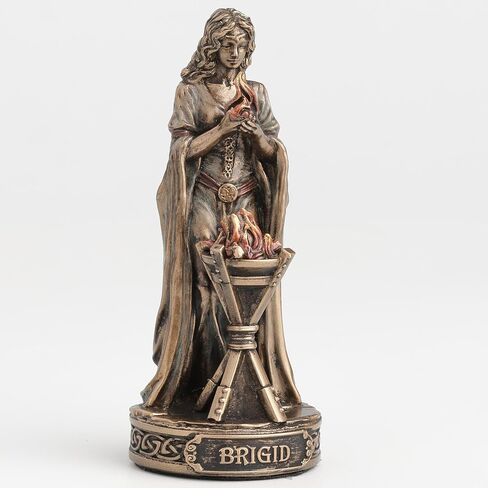 Veronese Design 3 1/2 Inch Brigid The Irish Goddess of Hearth and Warmth Polyresin Hand Painted Bronze Finish Home Decor Miniature Collectible Figurine in Saudi Arabia